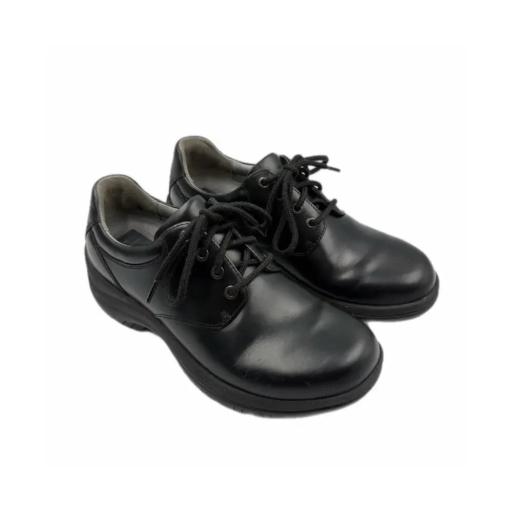Dansko Men's 8.5 Walker Black Leather Lace Up Business Casual Workwear Oxfords
